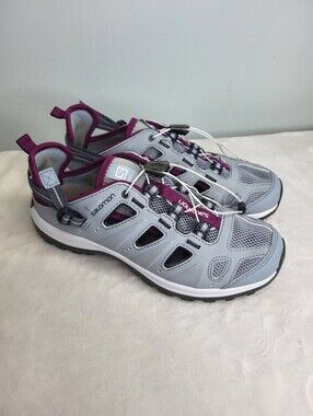Salomon Ellipse Cabrio Women’s Grey and Magenta Water Sandal Sneakers. Size 7